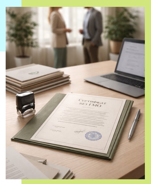 Сертификат без ГМО в Кемерово от 7805 р. оформить срочно Алешин-Кмр